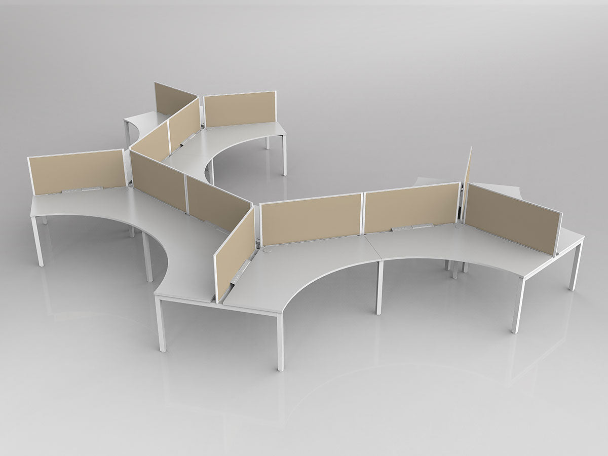 OL Axis 12 User 120° Workstation with Screen - Breathe Fabric