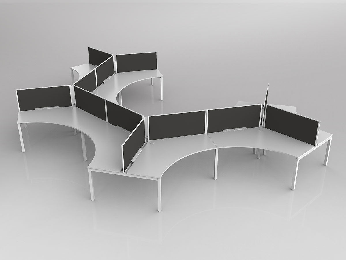 OL Axis 12 User 120° Workstation with Screen - Breathe Fabric