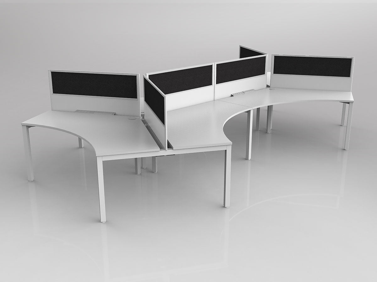 OL Axis 6 User 120° Workstation with Screen - Breathe Fabric