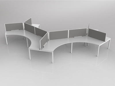 OL Axis 9 User 120° Workstation with Screen - Splice Fabric