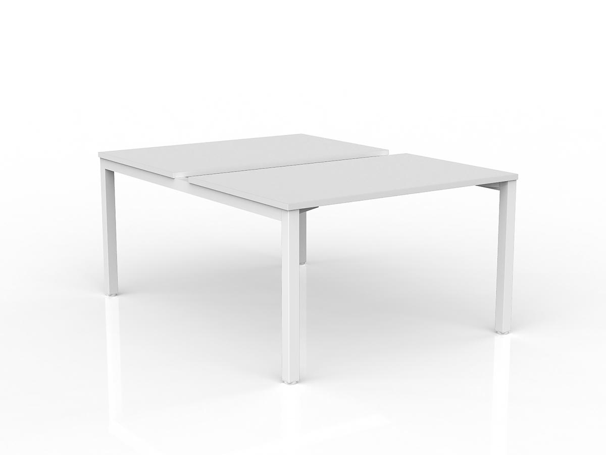 OL Axis 2-User Double Sided Workspace – White Top with White Frame