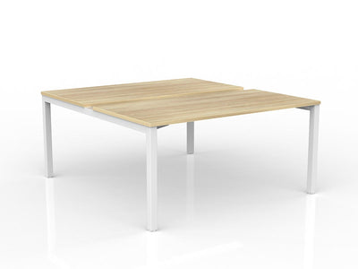 OL Axis 2-User Double Sided Workspace – Oak Top White Frame
