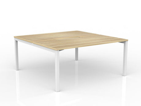 OL Axis 2-User Double Sided Workspace – Oak Top with White Frame