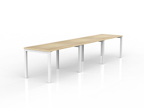 OL Axis 3-User Workspace – Oak Top with White Frame