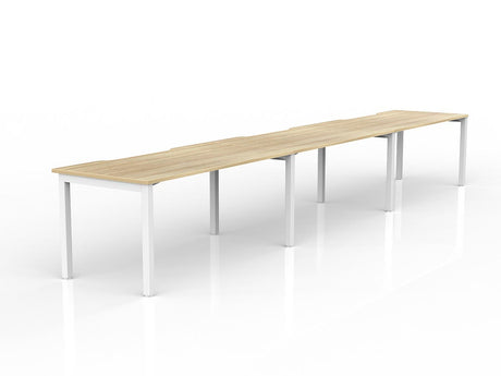 OL Axis 3-User Workspace – Oak Top with White Frame