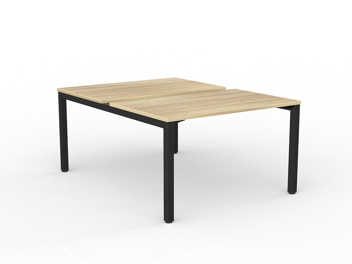 OL Axis 2-User Double Sided Workspace – Oak Top with Black Frame