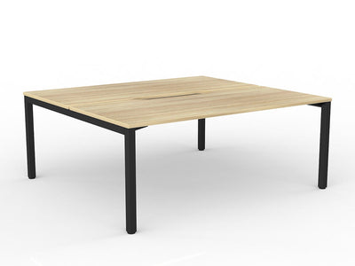 OL Axis 2-User Double Sided Workspace – Oak Top Black Frame