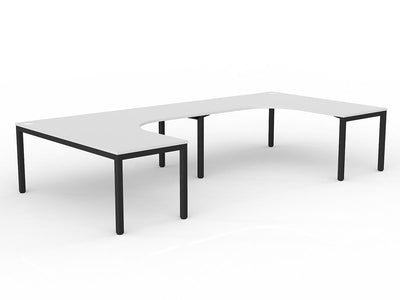 OL Axis 2-User 90° Workspace – White Top with Black Base