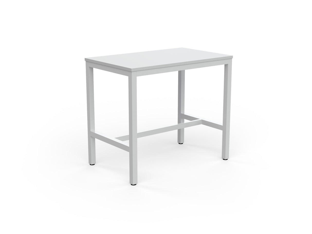 OL Axis Bar Leaner Table - White Top with White Frame