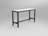 OL Axis Bar Leaner Table - White Top with Black Frame