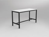 OL Axis Bar Leaner Table - White Top with Black Frame