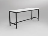 OL Axis Bar Leaner Table - White Top with Black Frame