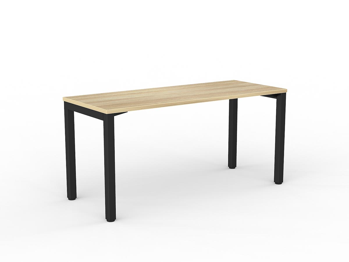 OL Axis Straight Desk – Oak Top with Black Frame