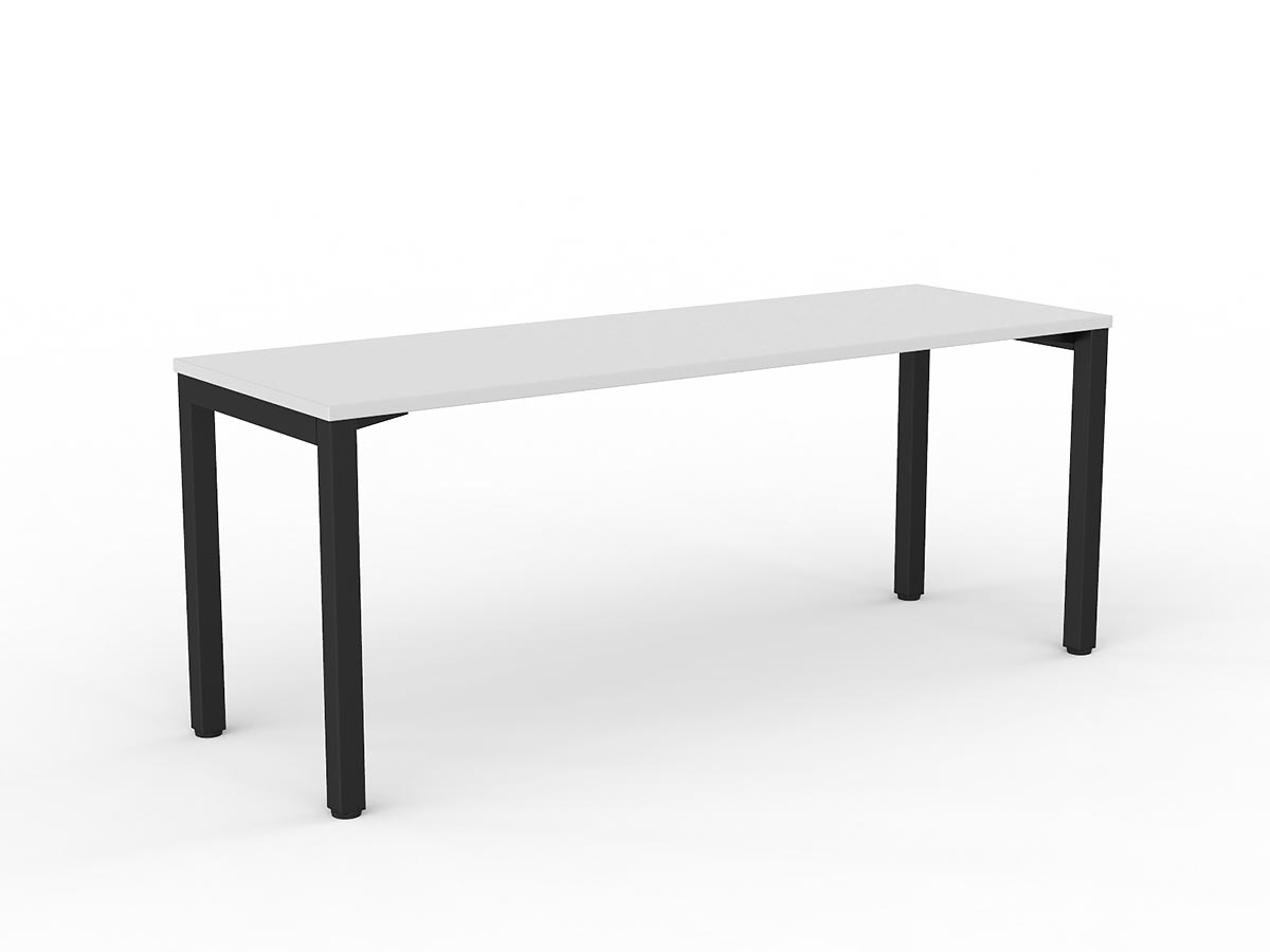 OL Axis Straight Desk – White Top with Black Frame