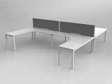 OL Axis 4 User H-Shape 90° Workstation with Screen - Breathe Fabric
