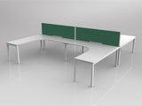 OL Axis 4 User H-Shape 90° Workstation with Screen - Breathe Fabric