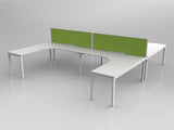 OL Axis 4 User H-Shape 90° Workstation with Screen - Breathe Fabric