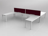 OL Axis 4 User H-Shape 90° Workstation with Screen - Breathe Fabric