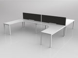 OL Axis 4 User H-Shape 90° Workstation with Screen - Breathe Fabric