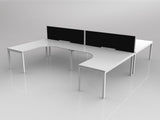OL Axis 4 User H-Shape 90° Workstation with Screen - Breathe Fabric