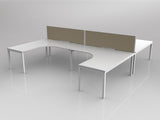 OL Axis 4 User H-Shape 90° Workstation with Screen - Breathe Fabric