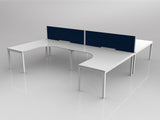 OL Axis 4 User H-Shape 90° Workstation with Screen - Breathe Fabric