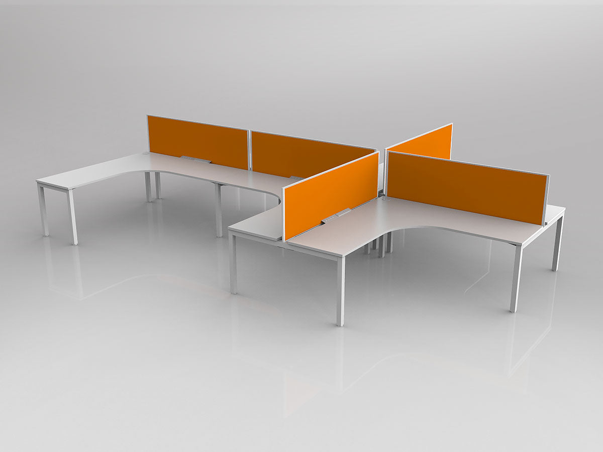 OL Axis 6 User L Shape 90° Workstation with Screen - Breathe Fabric