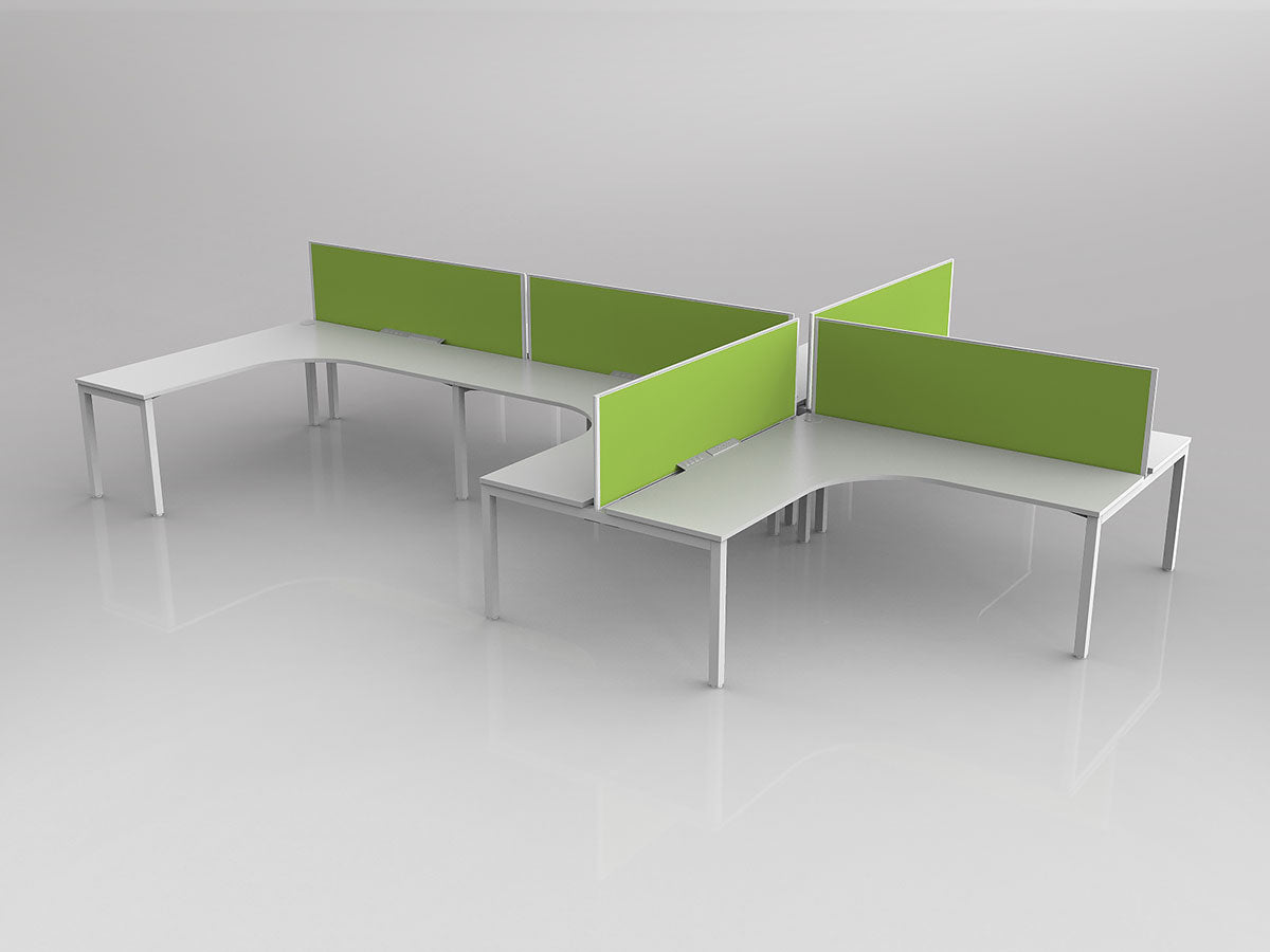 OL Axis 6 User L Shape 90° Workstation with Screen - Breathe Fabric