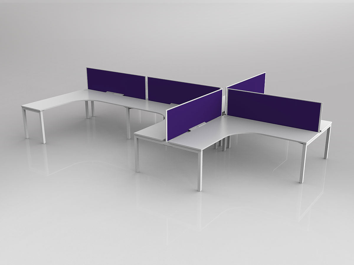 OL Axis 6 User L Shape 90° Workstation with Screen - Breathe Fabric