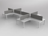 OL Axis 8 User 90° Workstation with Screen - Splice Fabric