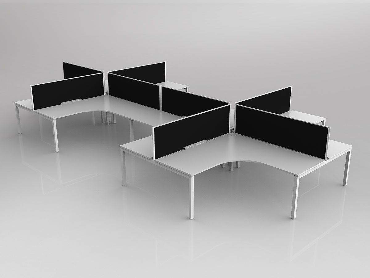 OL Axis 8 User 90° Workstation with Screen - Splice Fabric