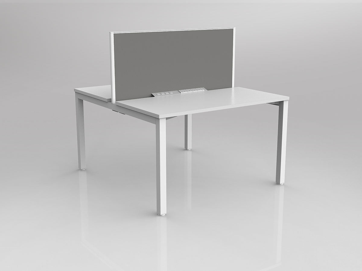 OL Axis 2 User Double Sided Workstation with Screen - Splice Fabric