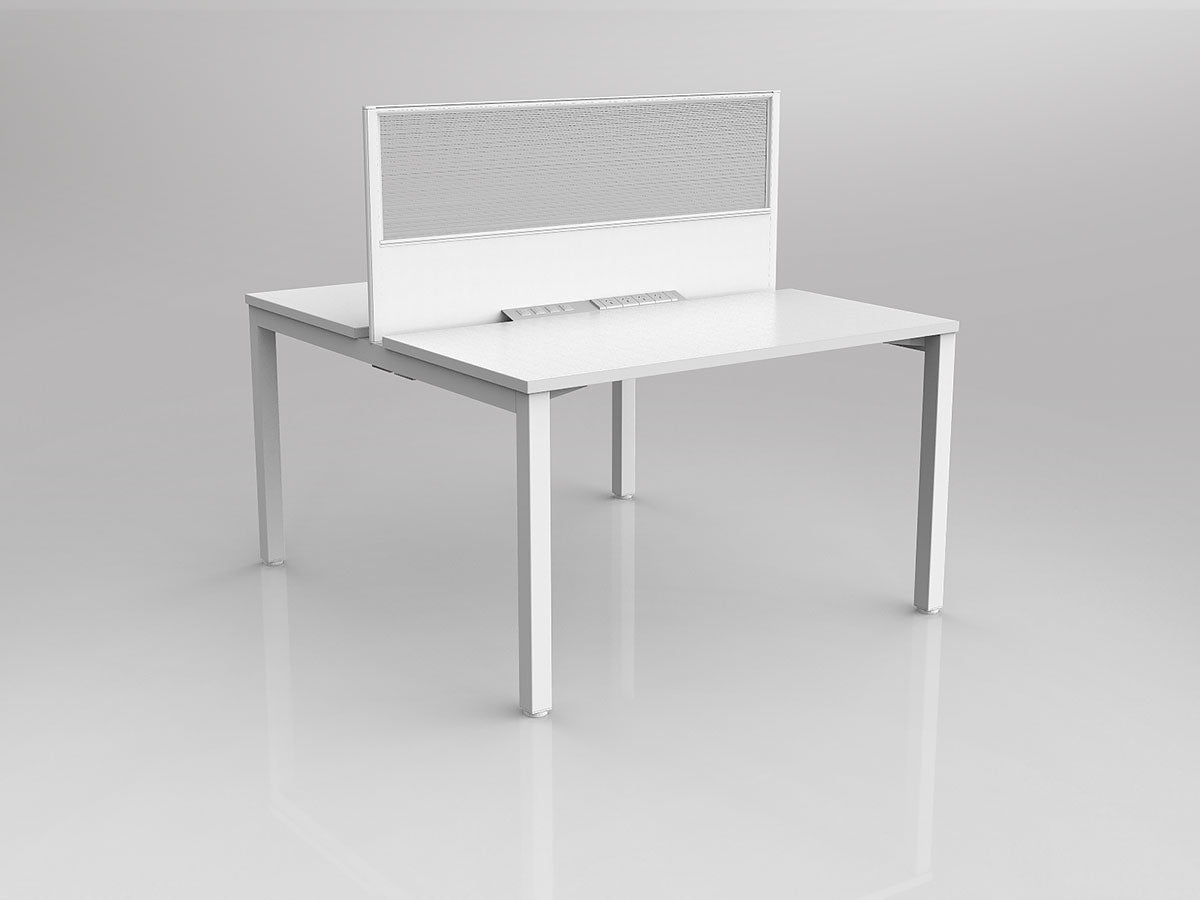 OL Axis 2 User Double Sided Workstation with Screen - Splice Fabric