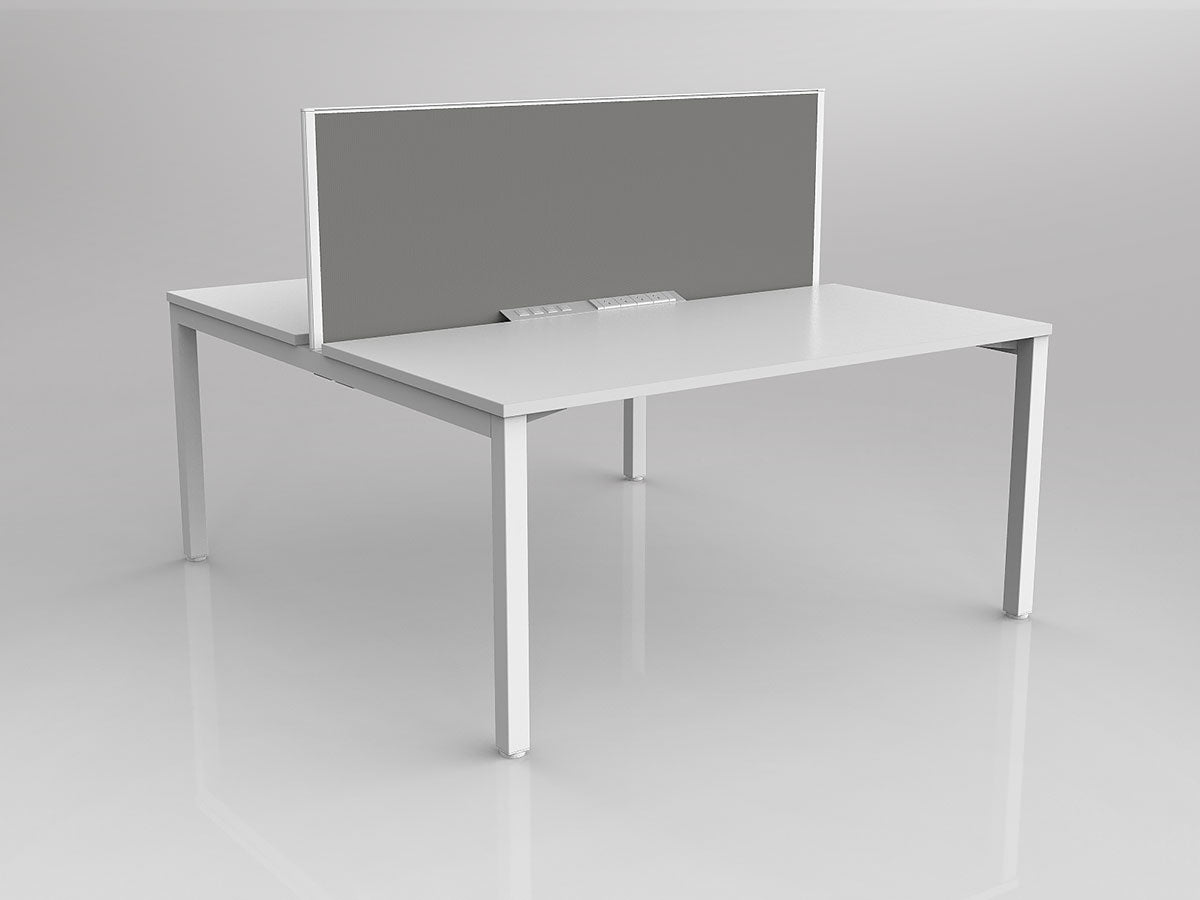 OL Axis 2 User Double Sided Workstation with Screen - Splice Fabric