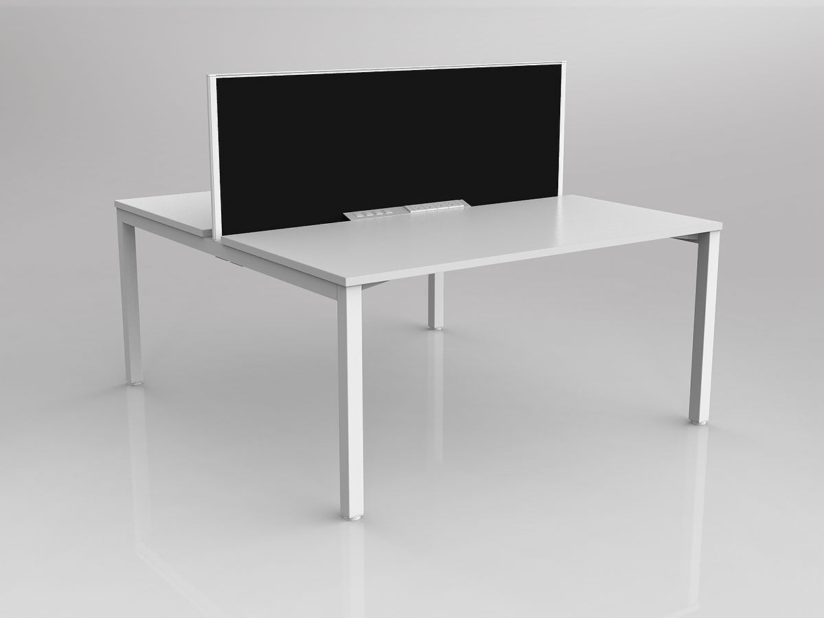 OL Axis 2 User Double Sided Workstation with Screen - Splice Fabric
