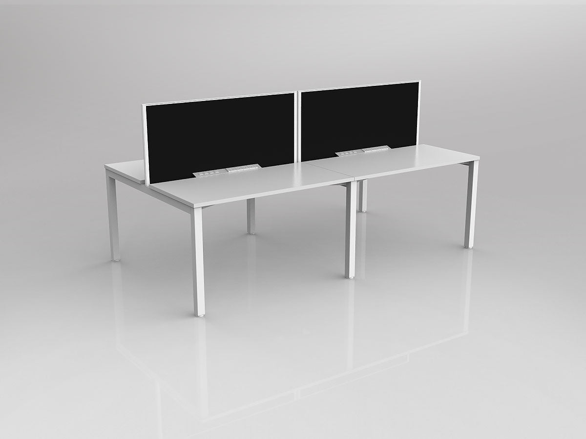OL Axis 4 User Double Sided Workstation with Screen - Splice Fabric