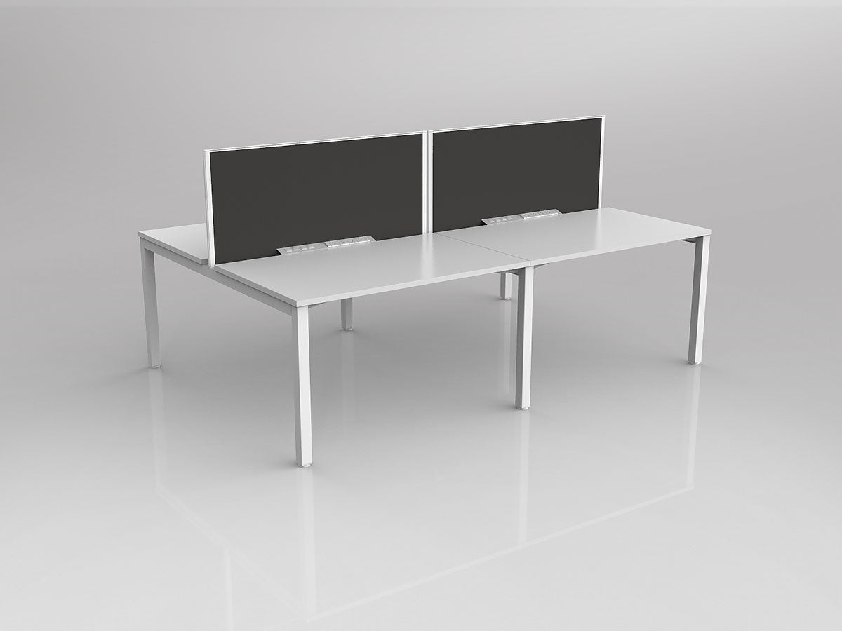 OL Axis 4 User Double Sided Workstation with Screen - Splice Fabric