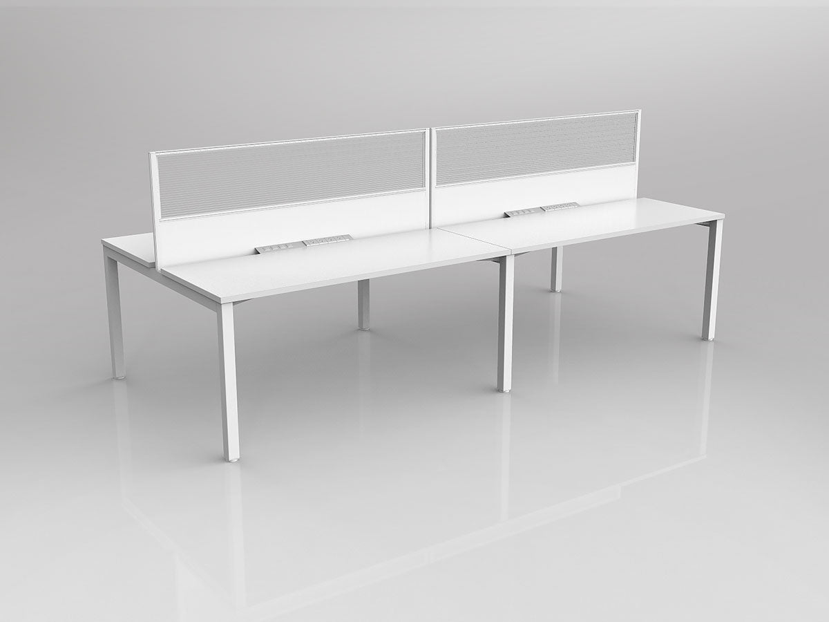 OL Axis 4 User Double Sided Workstation with Screen - Splice Fabric