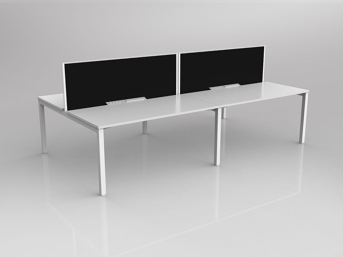 OL Axis 4 User Double Sided Workstation with Screen - Splice Fabric