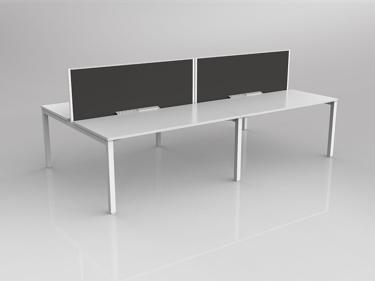 OL Axis 4 User Double Sided Workstation with Screen - Splice Fabric