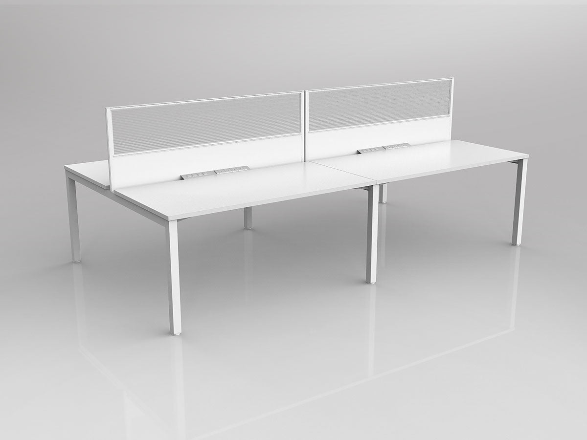 OL Axis 4 User Double Sided Workstation with Screen - Splice Fabric