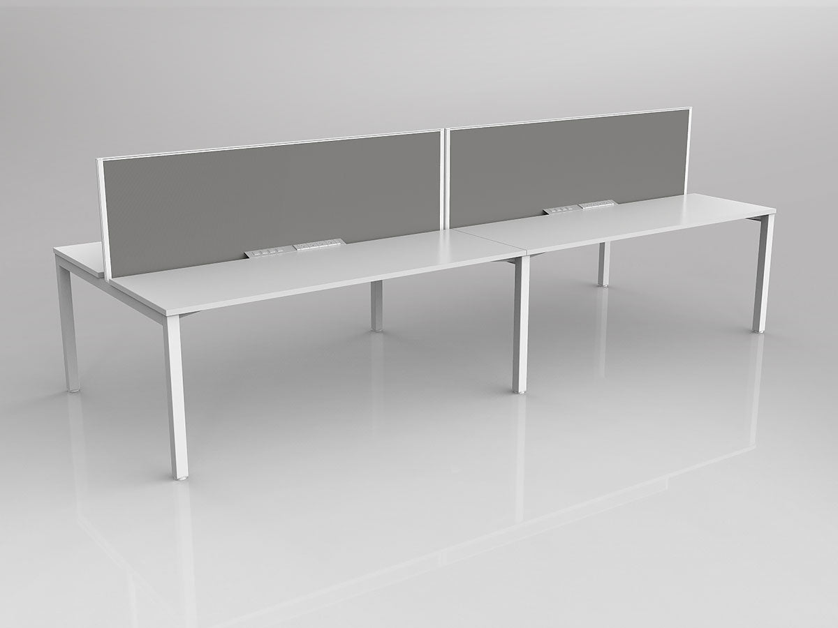 OL Axis 4 User Double Sided Workstation with Screen - Breathe Fabric