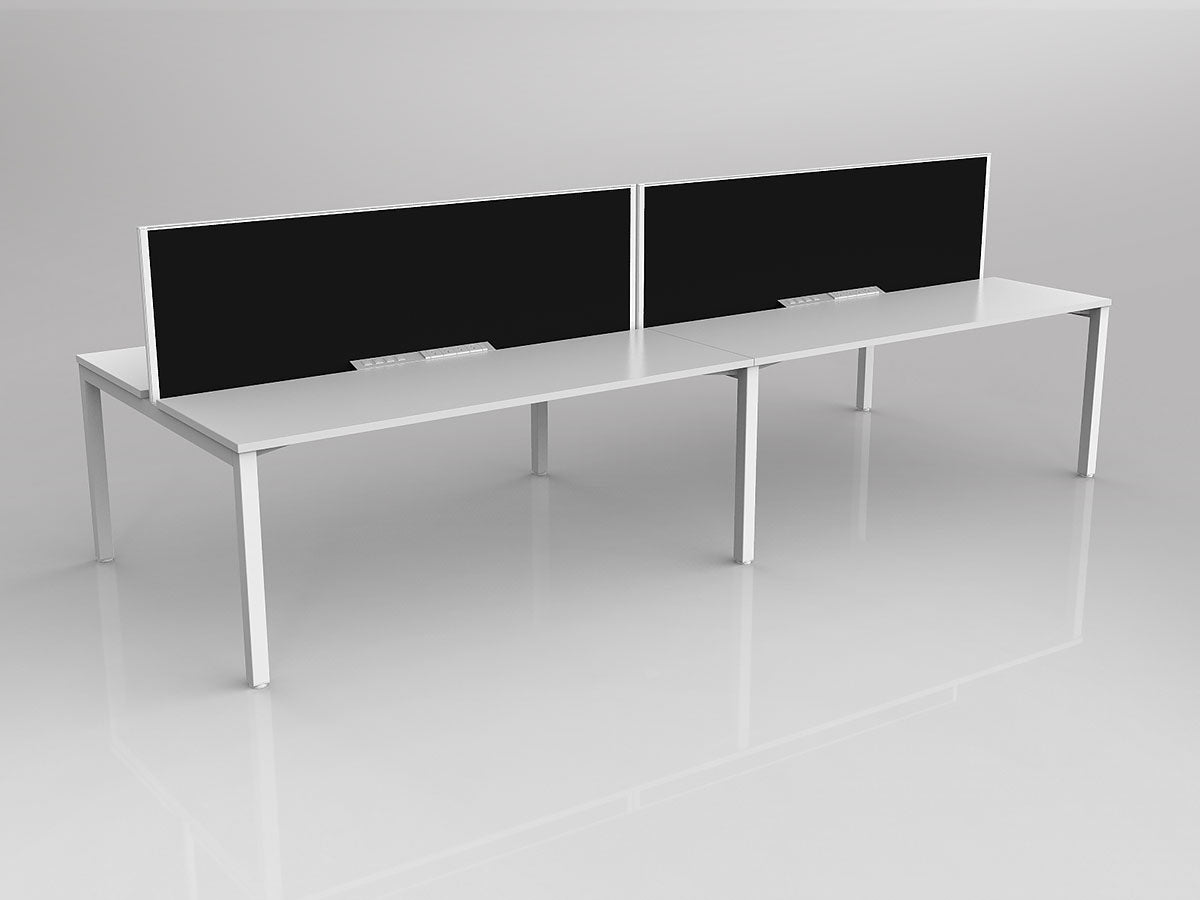 OL Axis 4 User Double Sided Workstation with Screen - Splice Fabric