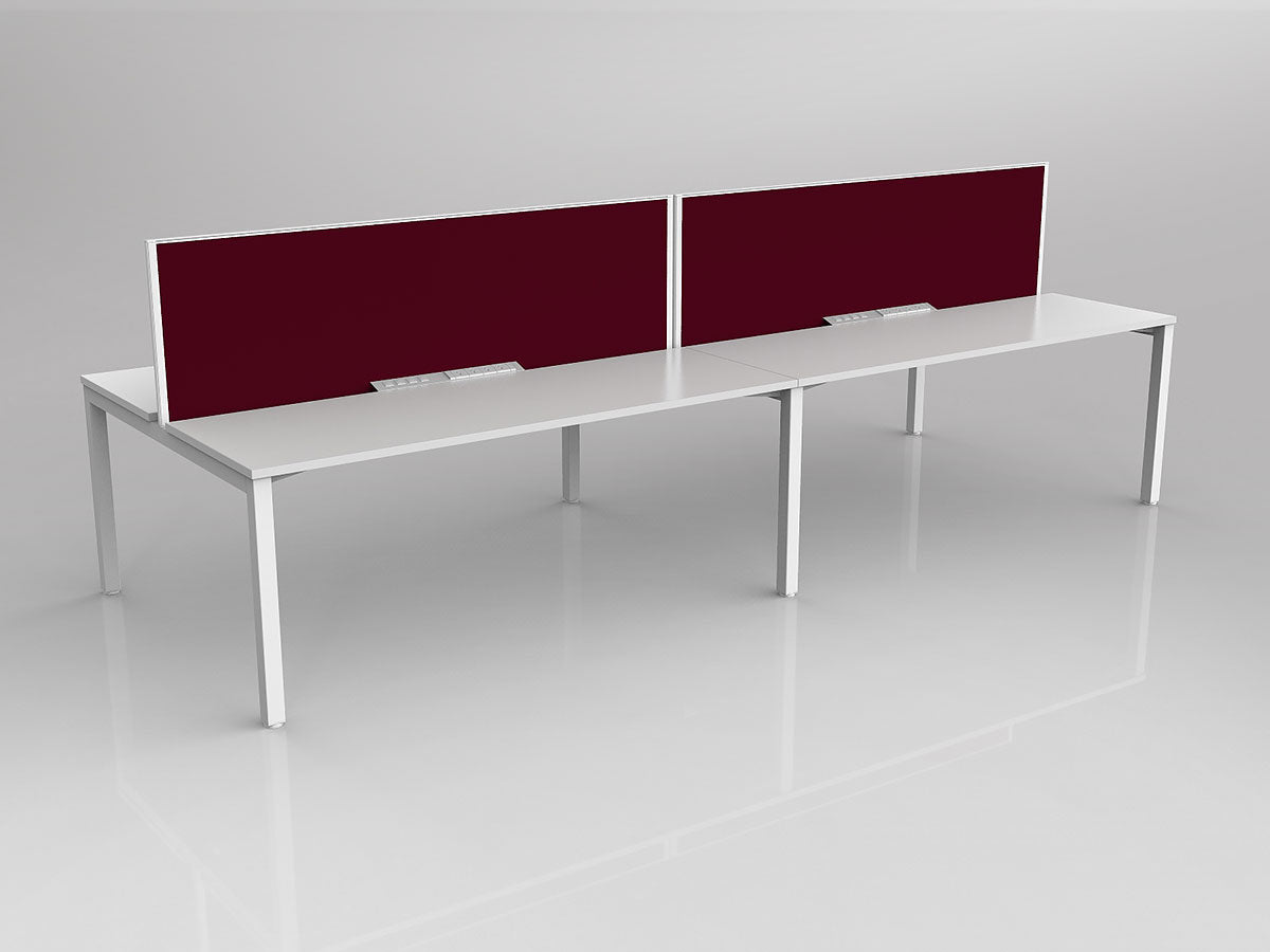 OL Axis 4 User Double Sided Workstation with Screen - Breathe Fabric