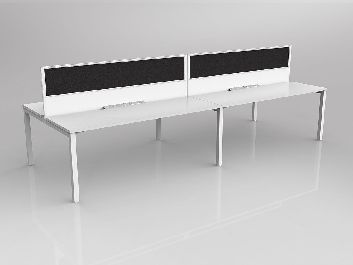 OL Axis 4 User Double Sided Workstation with Screen - Breathe Fabric