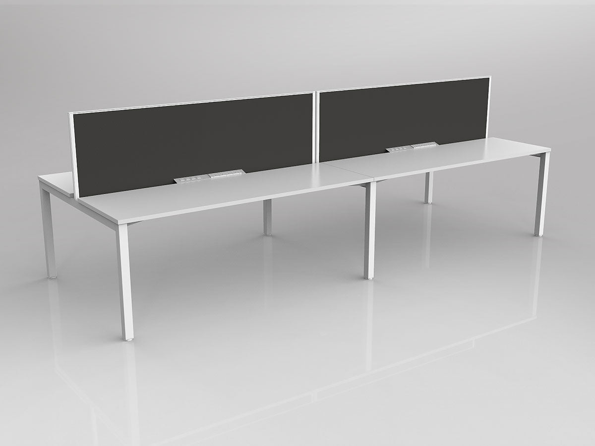 OL Axis 4 User Double Sided Workstation with Screen - Splice Fabric