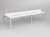 OL Axis 4 User Double Sided Workstation with Screen - Splice Fabric