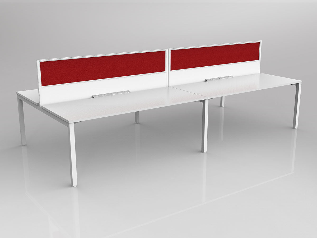 OL Axis 4 User Double Sided Workstation with Screen - Breathe Fabric