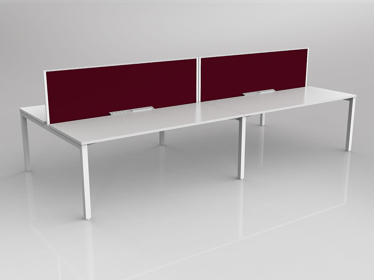 OL Axis 4 User Double Sided Workstation with Screen - Breathe Fabric