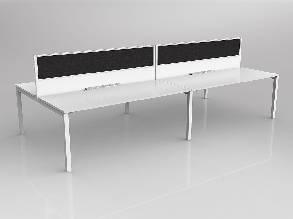OL Axis 4 User Double Sided Workstation with Screen - Breathe Fabric